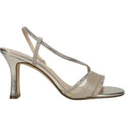Abbi Metallic Rhinestone Wedding Slingback Sandals