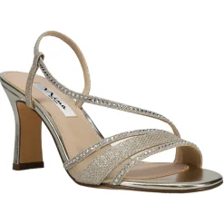 Abbi Metallic Rhinestone Wedding Slingback Sandals