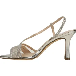 Abbi Metallic Rhinestone Wedding Slingback Sandals