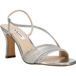 Abbi Metallic Rhinestone Wedding Slingback Sandals