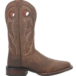 Abram Embroidered Square Toe Pull On Cowboy Boots
