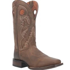 Abram Embroidered Square Toe Pull On Cowboy Boots
