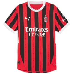 AC Milan Home Authentic Crew Neck Short Sleeve Soccer Jersey
