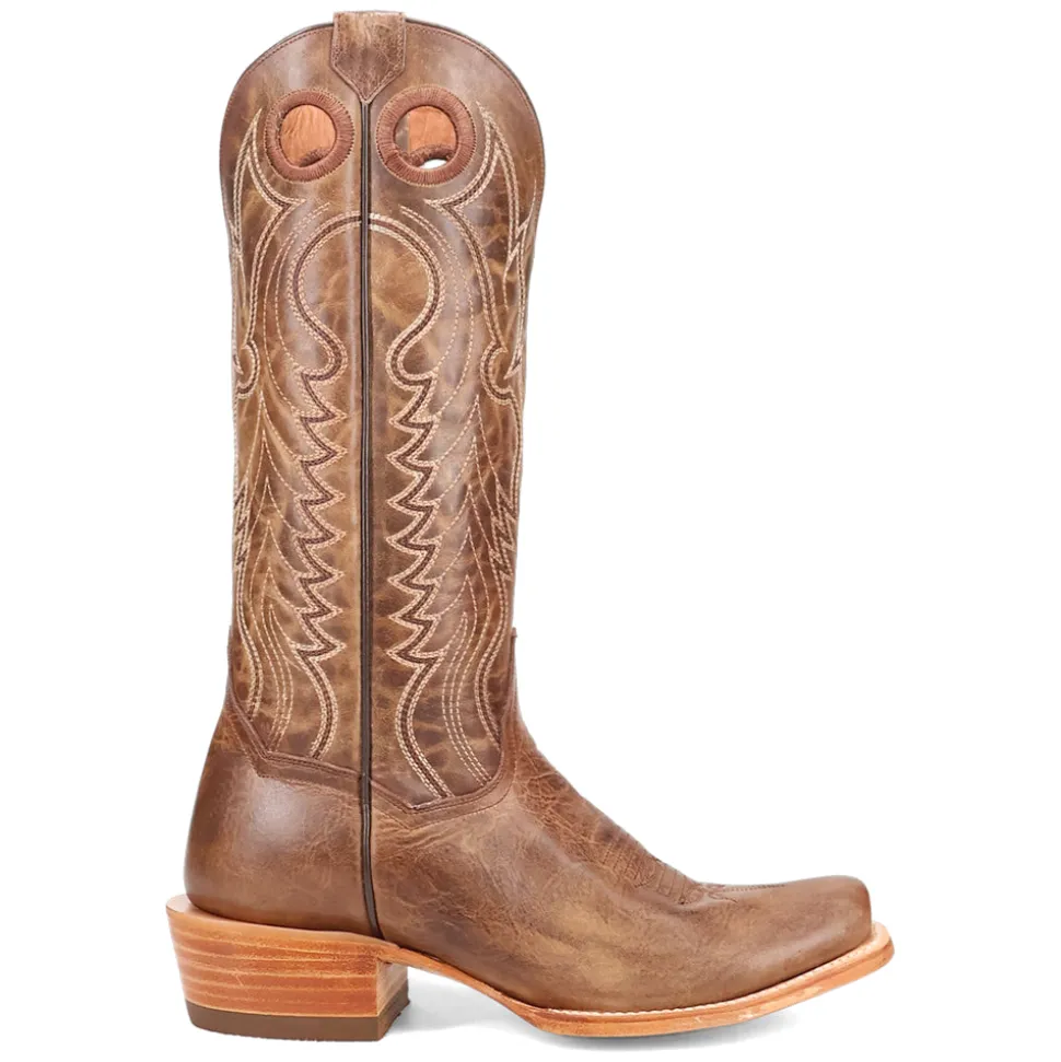 Adelaide Embroidered Square Toe Pull On Cowboy Boots