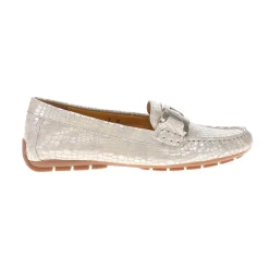 Aiker Metallic Snake Print Slip On Moccasins