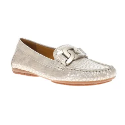 Aiker Metallic Snake Print Slip On Moccasins