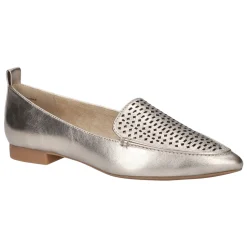 Alessi Perforated Metallic Ballet Flats