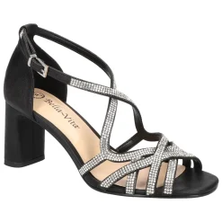 Aliette Rhinestone Block Heeled Evening Sandals