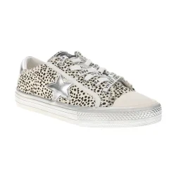 Alive Metallic Leopard Print Lace Up Sneakers