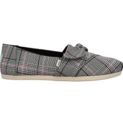 Alpargata Bow Plaid Tie Slip On Flats