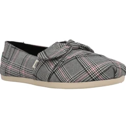 Alpargata Bow Plaid Tie Slip On Flats