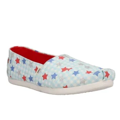 Alpargata Stars-Plaid Patriotic Slip On Flats