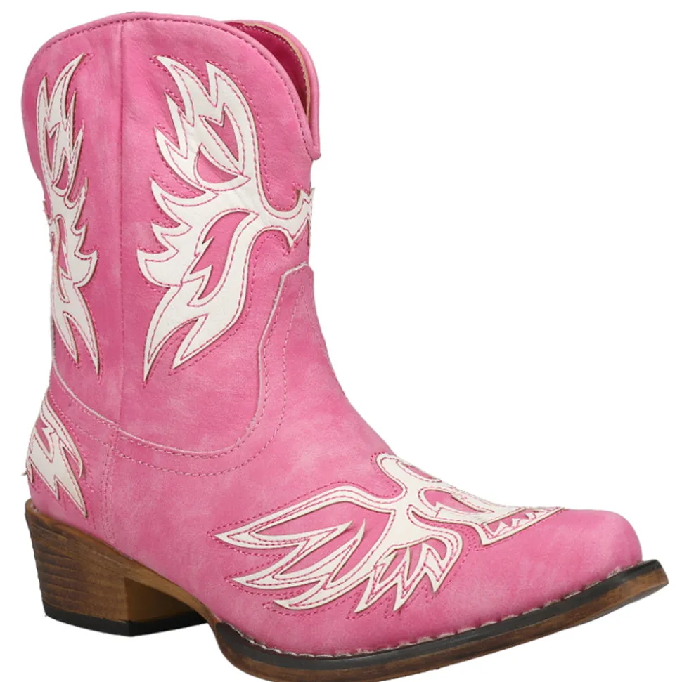 Amelia Tooled Inlay Snip Toe Cowboy Booties