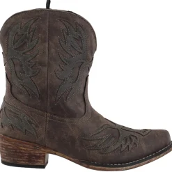 Amelia Tooled Inlay Snip Toe Cowboy Booties