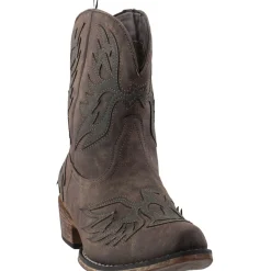 Amelia Tooled Inlay Snip Toe Cowboy Booties