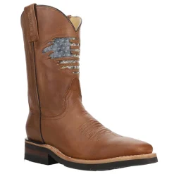 America Rules Patriotic Square Toe Cowboy Boots
