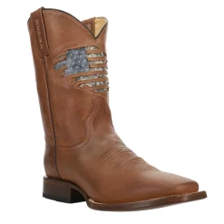 America Rules Patriotic Square Toe Cowboy Boots