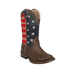 American Patriotic Square Toe Cowboy Boots (Little Kid)