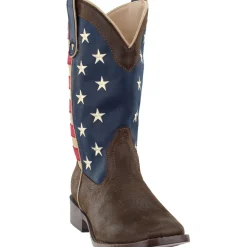 American Patriotic Square Toe Cowboy Boots
