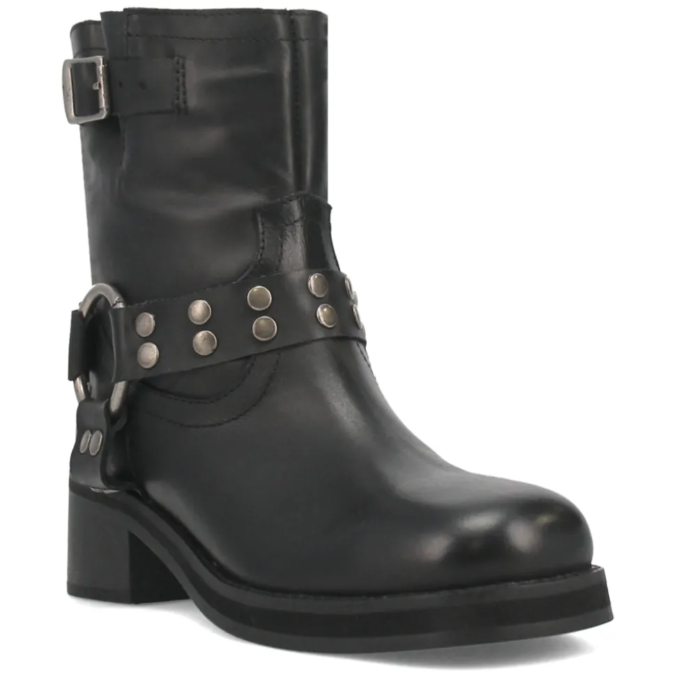 Anarchy Round Toe Zippered Cowboy Motorcycle Boots