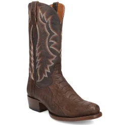 Anders Embroidered Ostrich Square Toe Cowboy Boots
