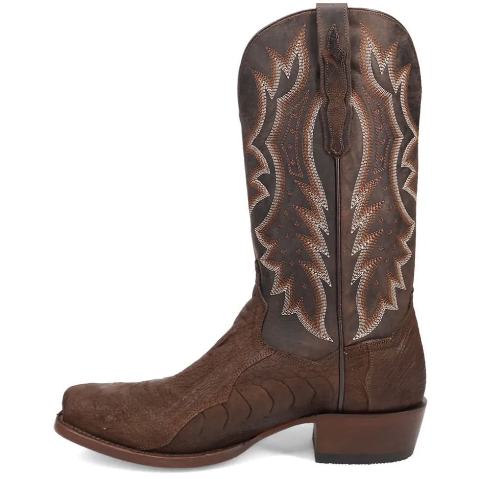 Anders Embroidered Ostrich Square Toe Cowboy Boots
