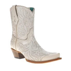 Ankle Embroidered Snip Toe Pull On Cowboy Booties