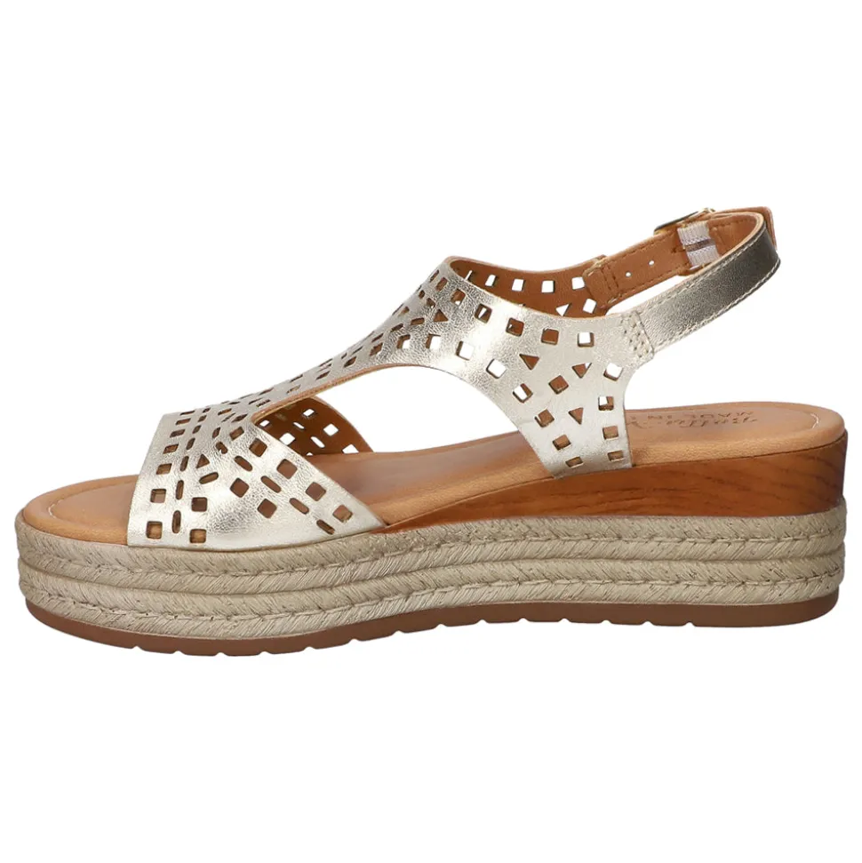 Ann-Italy Metallic Cut Out Espadrille Wedge Sandals