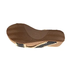 Antigua Raffia Studded Slide Wedge Sandals
