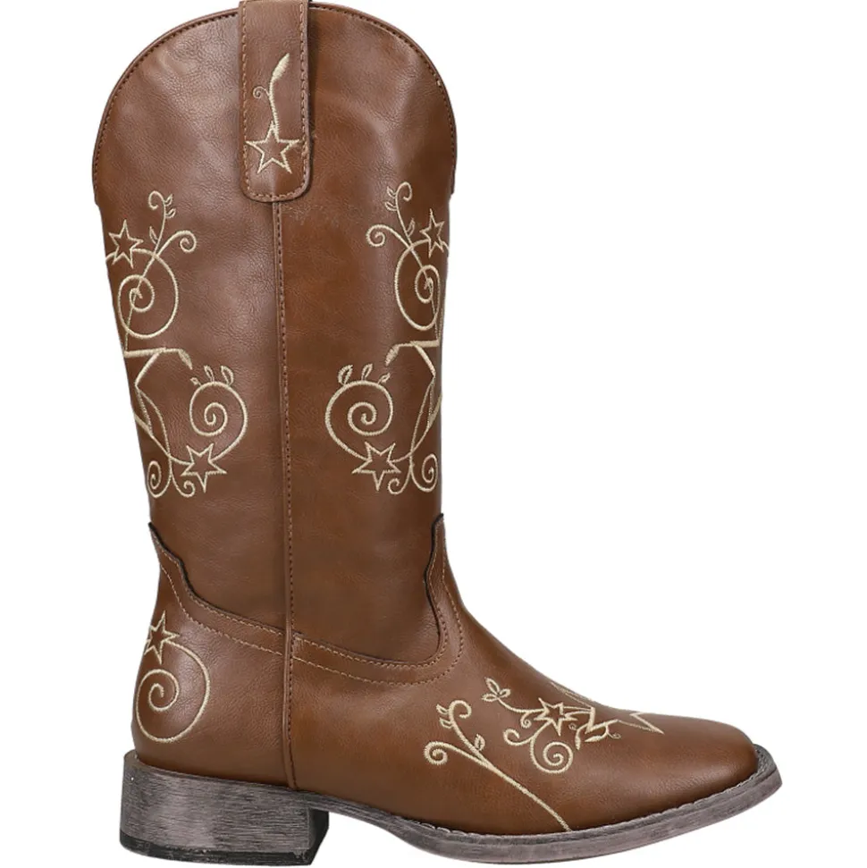 Aster Embroidered Square Toe Cowboy Boots