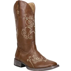 Aster Embroidered Square Toe Cowboy Boots