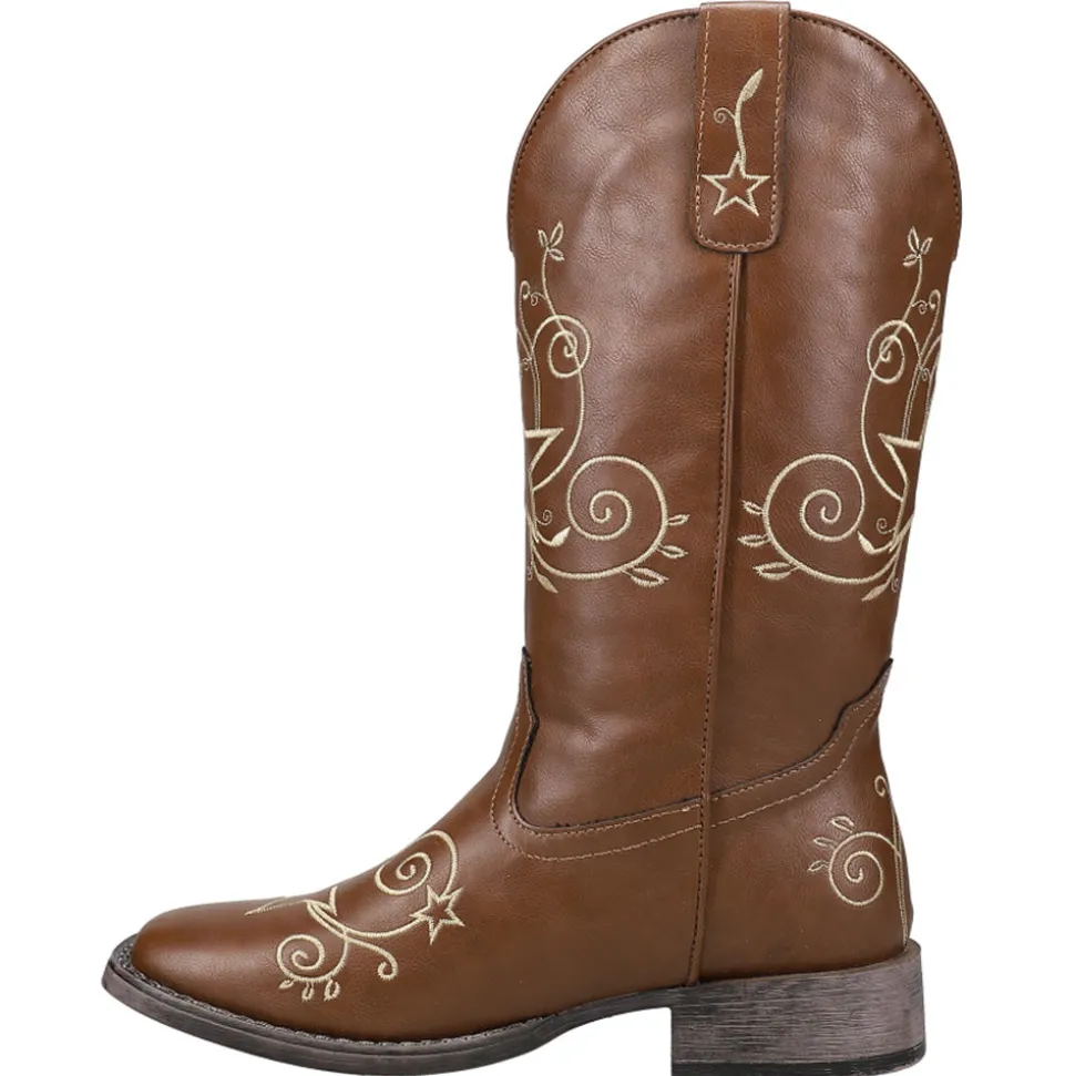 Aster Embroidered Square Toe Cowboy Boots