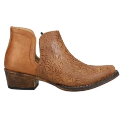Ava Embossed Snip Toe Pull On Cowboy Booties