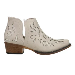 Ava Glitz Tooled-Inlay Snip Toe Pull On Cowboy Booties