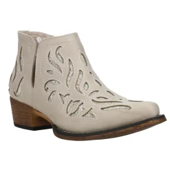 Ava Glitz Tooled-Inlay Snip Toe Pull On Cowboy Booties