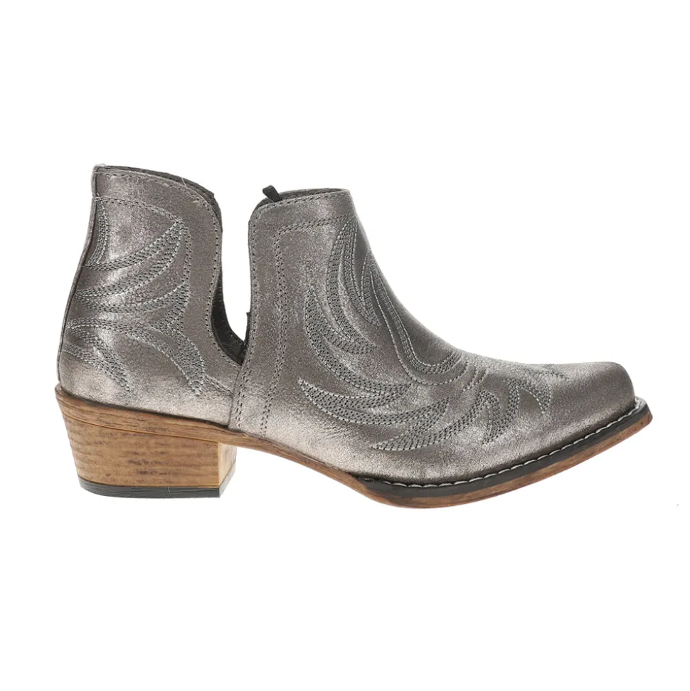 Ava Metallic Embroidered Snip Toe Cowboy Booties