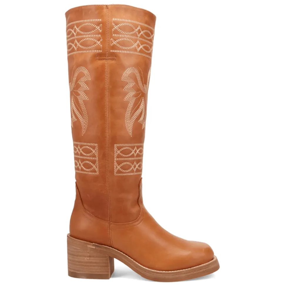 Avalon Embroidered Round Toe Pull On Cowboy Boots