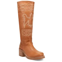 Avalon Embroidered Round Toe Pull On Cowboy Boots