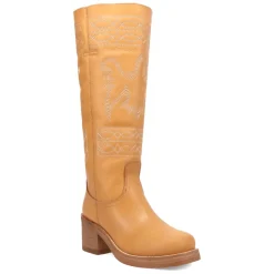 Avalon Embroidered Round Toe Pull On Cowboy Boots