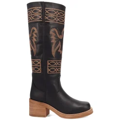 Avalon Embroidered Round Toe Pull On Cowboy Boots