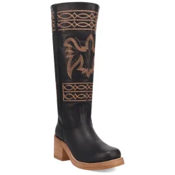 Avalon Embroidered Round Toe Pull On Cowboy Boots