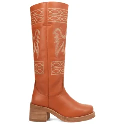 Avalon Embroidered Round Toe Pull On Boots