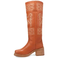Avalon Embroidered Round Toe Pull On Boots