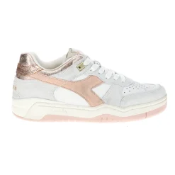 B.560 Crackle Lame Metallic Lace Up Sneakers