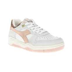 B.560 Crackle Lame Metallic Lace Up Sneakers