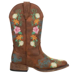 Bailey Floral Embroidered Square Toe Cowboy Boots