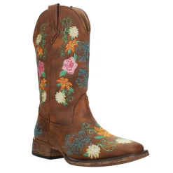 Bailey Floral Embroidered Square Toe Cowboy Boots