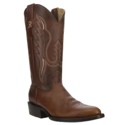 Bay Apache Embroidered Round Toe Cowboy Boots