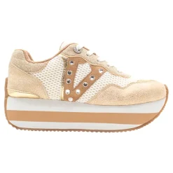 Beckett Rhinestone Metallic Platform Lace Up Sneakers
