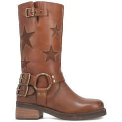 Blacklist Tooled Inlay Round Toe Pull On Motorcycle Boots